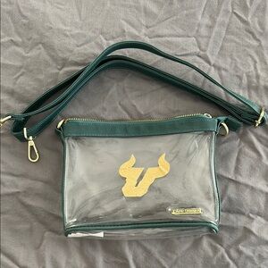 University of South Florida - USF Clear Crossbody Bag with Green Trim